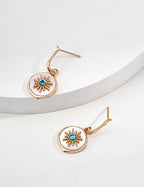 White Shell Turquoise Earrings — 18K Gold Vermeil, turquoise, white shell | SENLORE