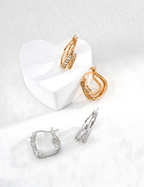 Wavy Zircon Earrings
