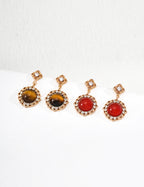 SENLORE Vintage Agate Tiger's Eye Earrings – Lifestyle Shot