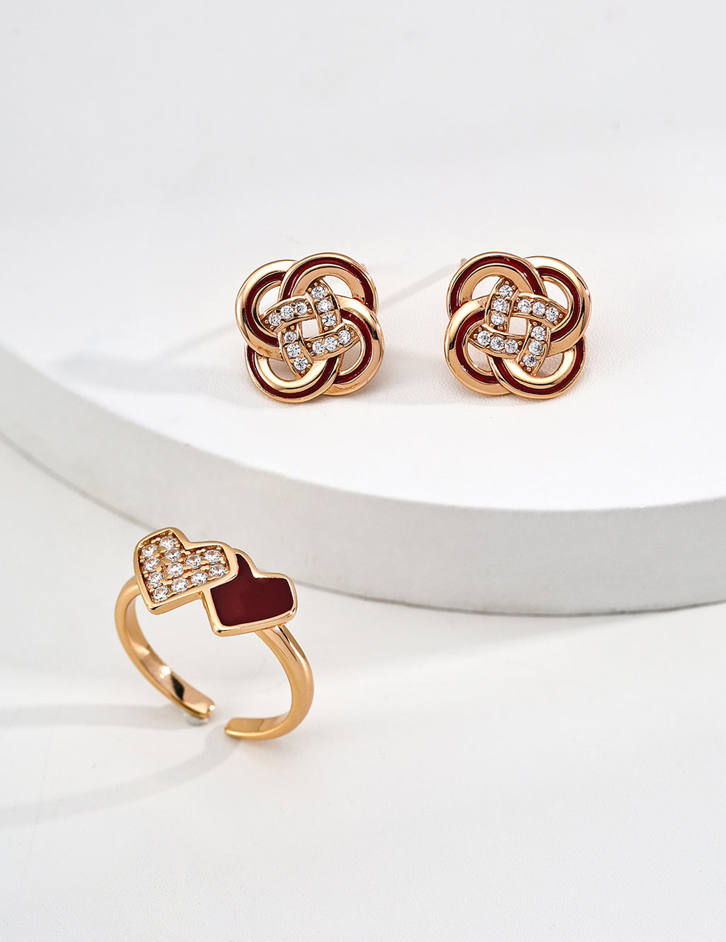 Vintage Enamel Zircon Earrings — 18K Gold Vermeil, cubic zirconia | SENLORE