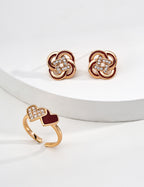 Vintage Enamel Zircon Earrings — 18K Gold Vermeil, cubic zirconia | SENLORE