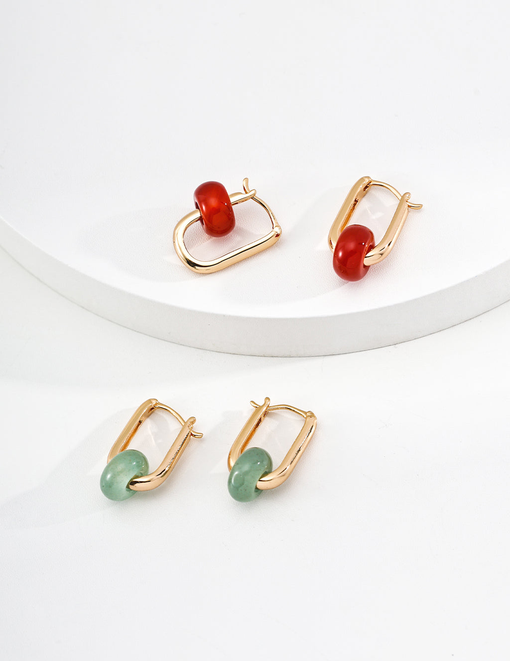 Abacus Bead Agate Earrings — 18K Gold Vermeil, agate | SENLORE