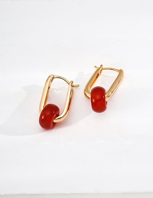 Abacus Bead Agate Earrings — 18K Gold Vermeil, agate | SENLORE