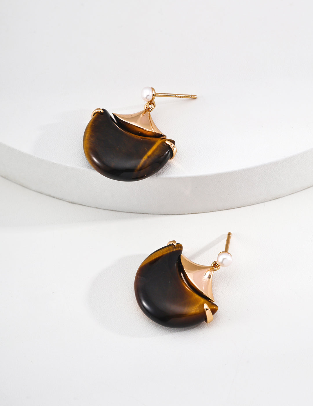 Tiger's Eye Fortune Pouch Earrings — 18K Gold Vermeil, tiger's eye | SENLORE