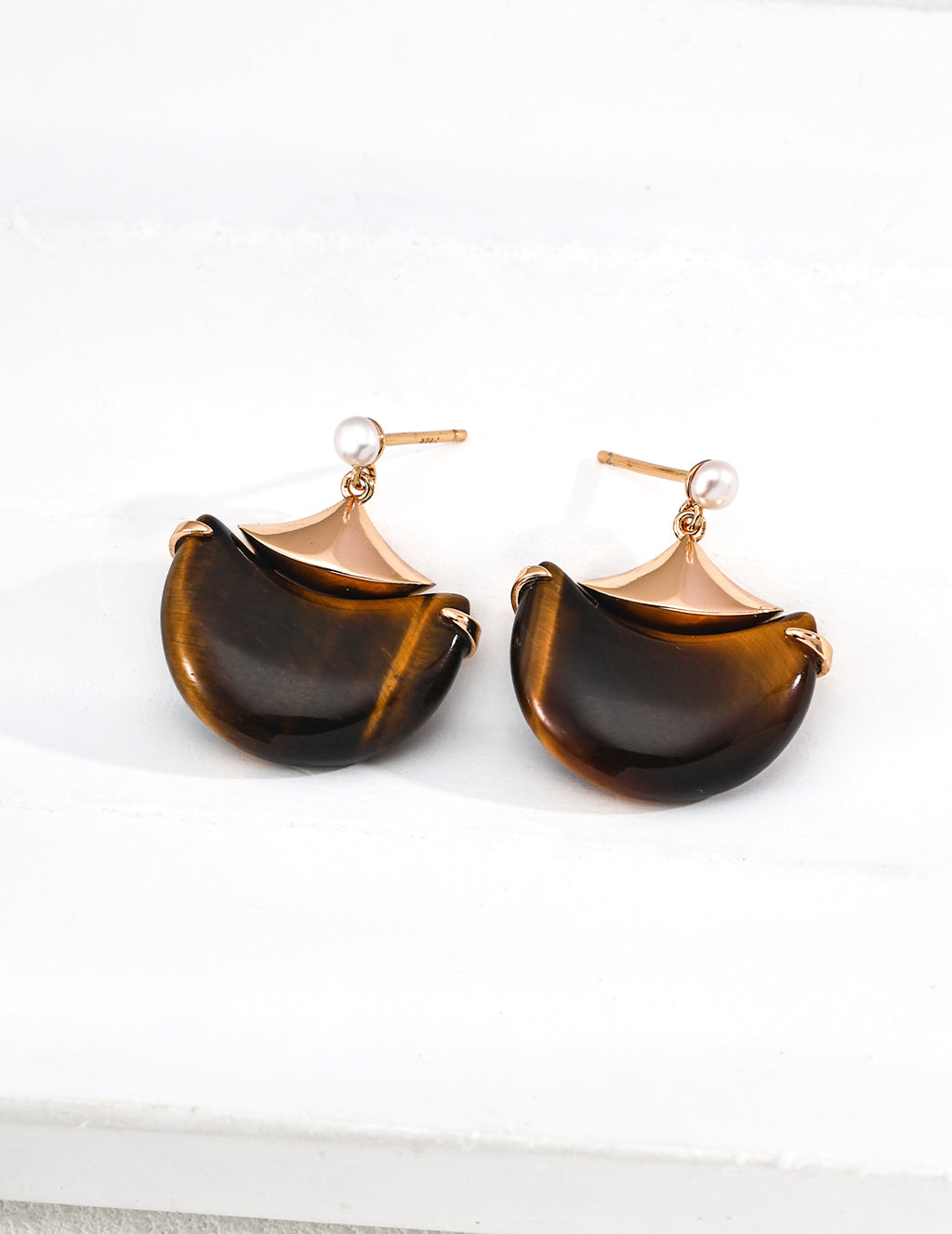 Tiger's Eye Fortune Pouch Earrings — 18K Gold Vermeil, tiger's eye | SENLORE