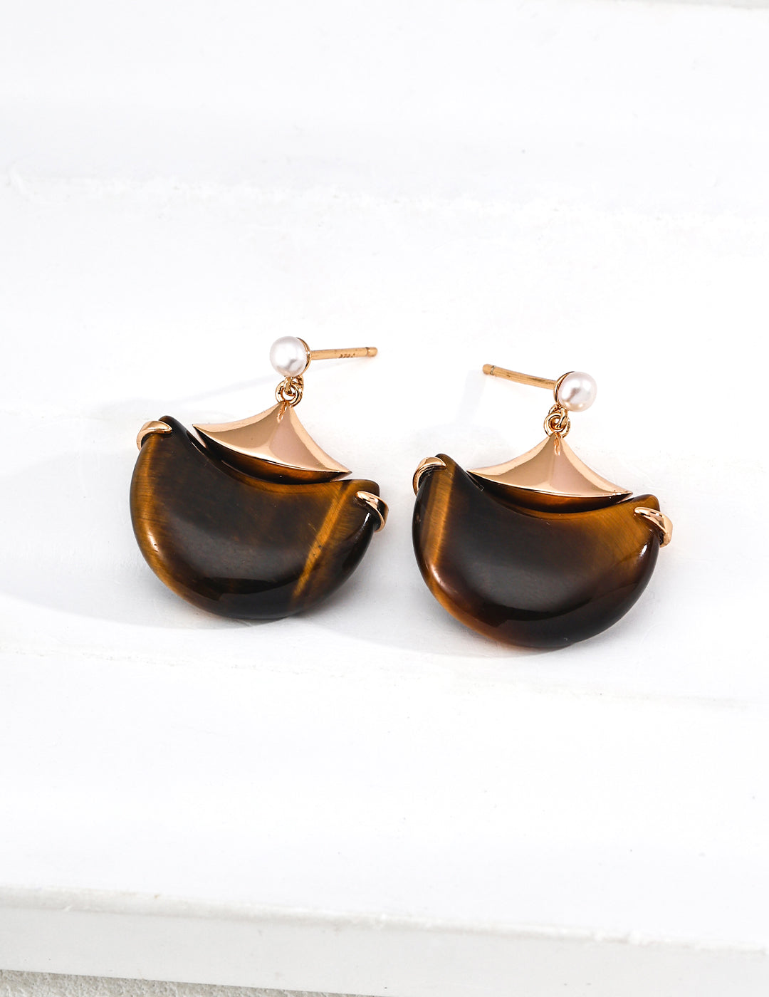 Tiger's Eye Fortune Pouch Earrings — 18K Gold Vermeil, tiger's eye | SENLORE