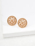 Button Cubic Zirconia Earrings — 18K Gold Vermeil, cubic zirconia | SENLORE
