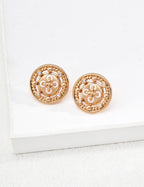 Button Cubic Zirconia Earrings — 18K Gold Vermeil, cubic zirconia | SENLORE