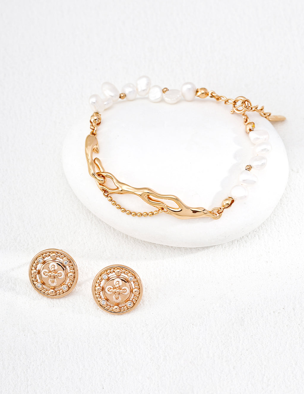 Button Cubic Zirconia Earrings — 18K Gold Vermeil, cubic zirconia | SENLORE