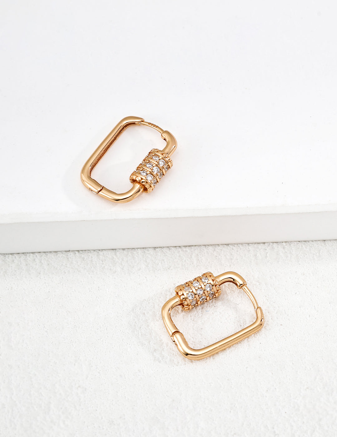 SENLORE Password Hoop Earrings – Detail Close-up