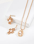 SENLORE White Shell Cross Earrings – Lifestyle Shot