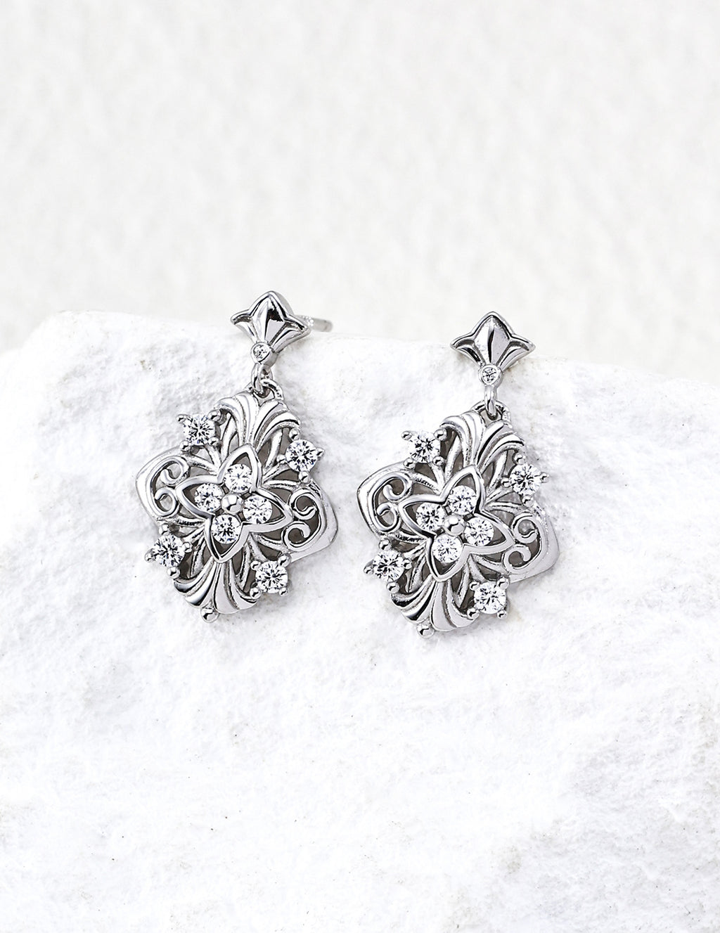 SENLORE Iris Zircon Earrings – Side View