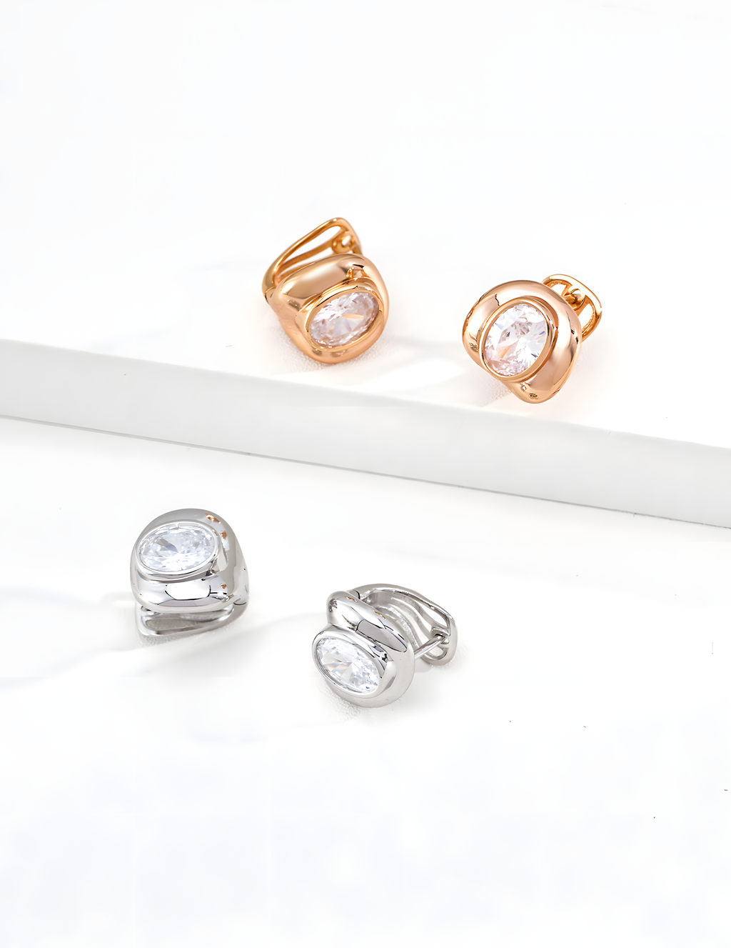SENLORE Minimalist Zircon Earrings – Front View