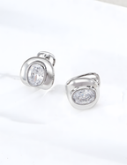 SENLORE Minimalist Zircon Earrings – Side View