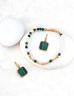 SENLORE Natural Malachite Earrings – Lifestyle Shot
