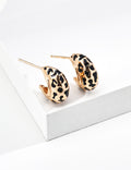 SENLORE Leopard Enamel Earrings – Front View