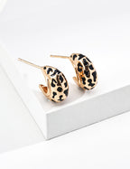 SENLORE Leopard Enamel Earrings – Front View