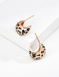 SENLORE Leopard Enamel Earrings – Side View