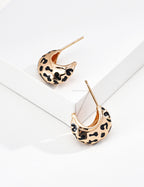 SENLORE Leopard Enamel Earrings – Side View