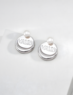 SENLORE Minimalist Pearl Earrings – Side View