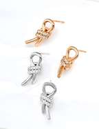 SENLORE Minimalist Knot Earrings – Front View