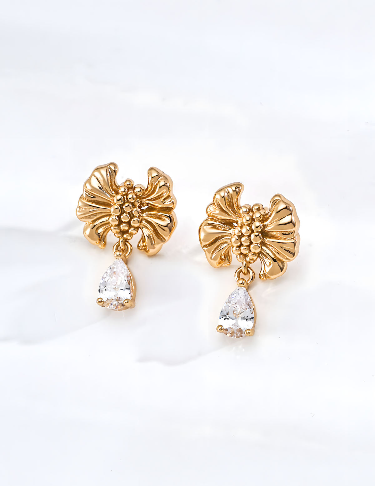 SENLORE Gold-plated Zircon Earrings – Side View