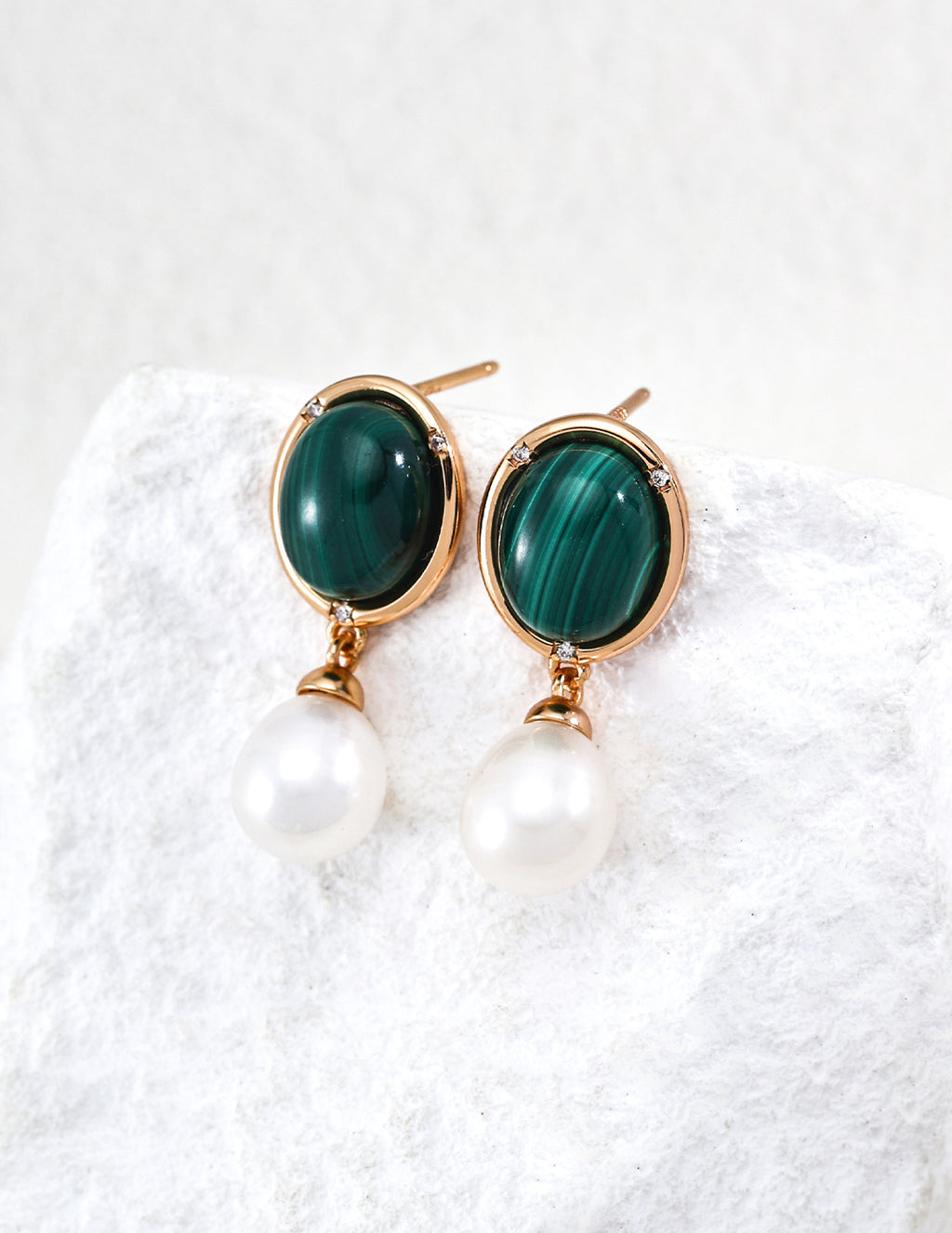 SENLORE Natural Pearl Earrings – Front View