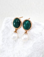 SENLORE Natural Pearl Earrings – Front View