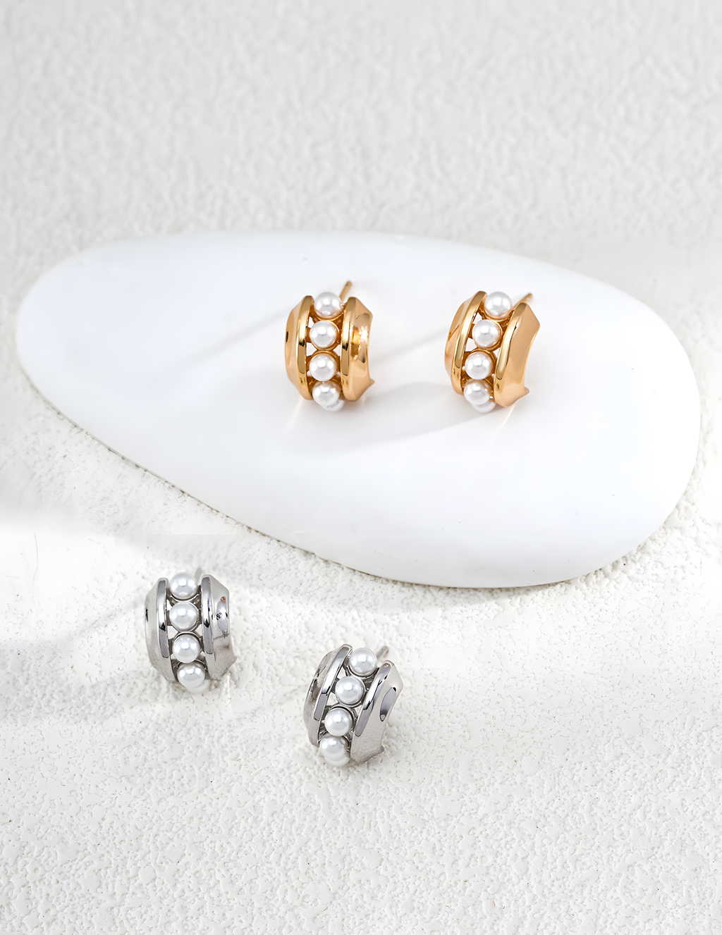 SENLORE Fashion Shell Pearl Earrings – Front View