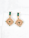 SENLORE Vintage Court Zircon Earrings – Detail Close-up