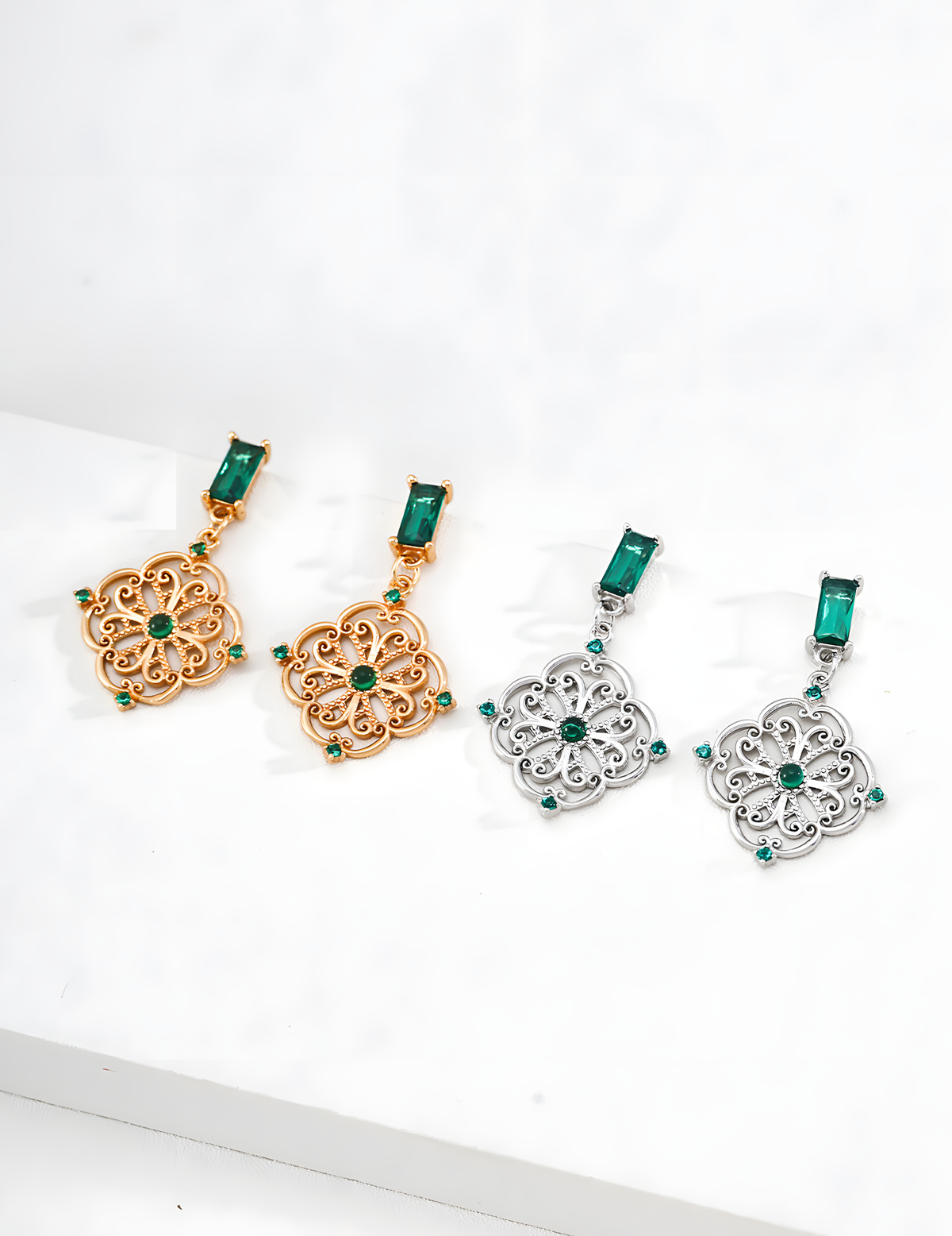 SENLORE Vintage Court Zircon Earrings – Lifestyle Shot