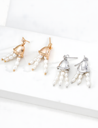 SENLORE Wind Chime Pearl Earrings – Front View