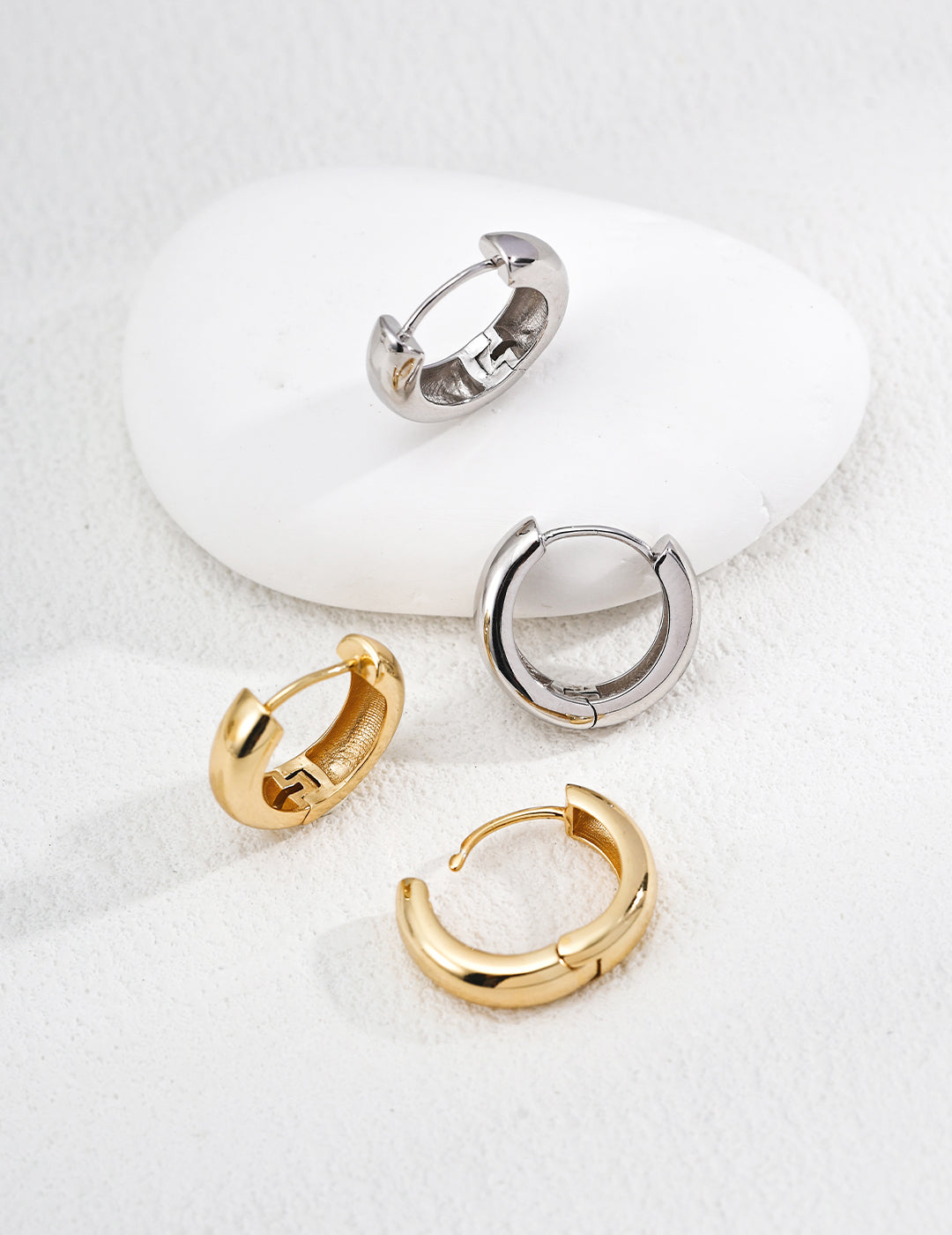 Mirror Silver Earrings — Sterling Silver, 18K Gold Vermeil | SENLORE