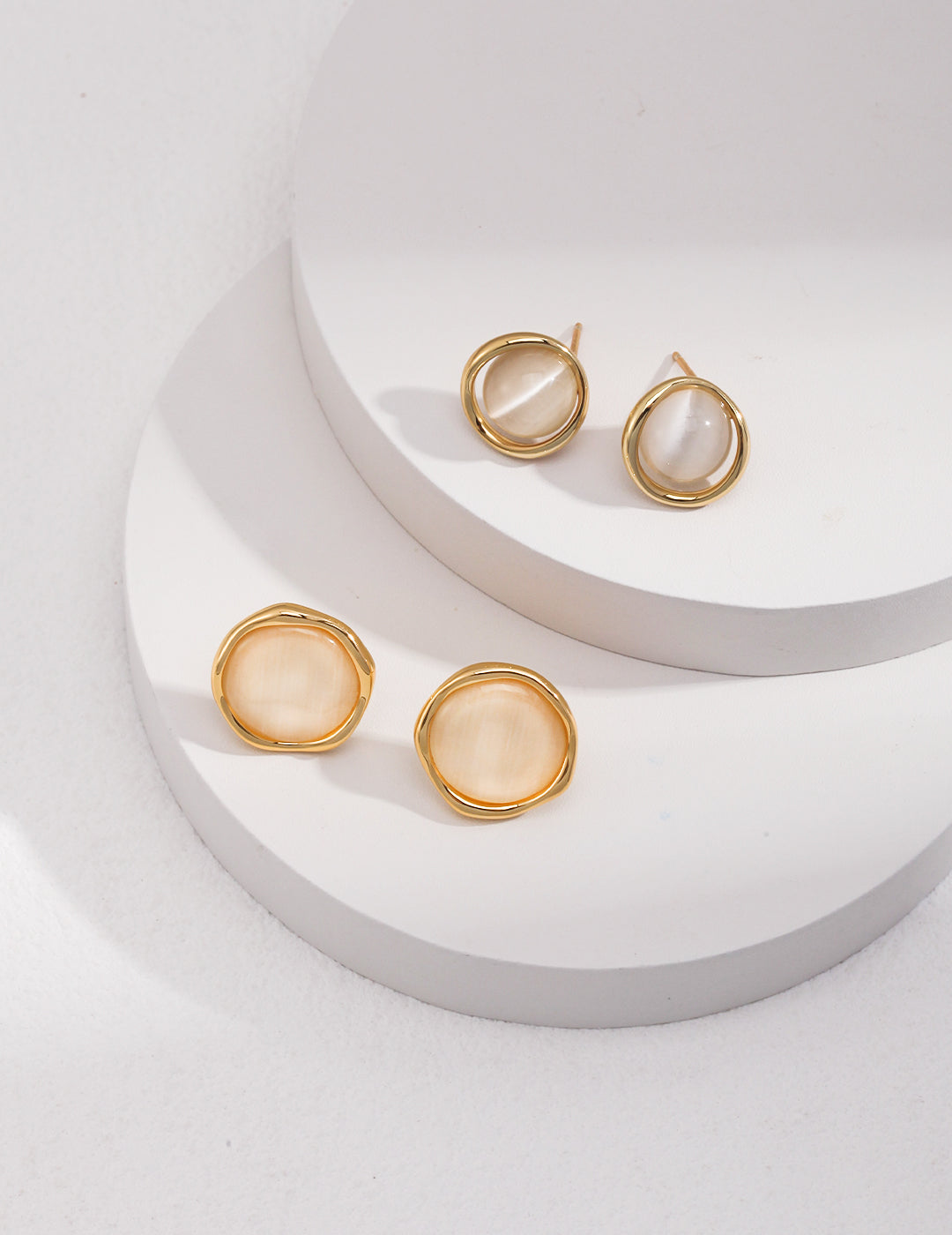 Cat's Eye Stud Earrings — 18K Gold Vermeil, cat's eye | SENLORE