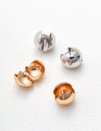 Minimal 3D Sphere Earrings — Sterling Silver, 18K Gold Vermeil | SENLORE