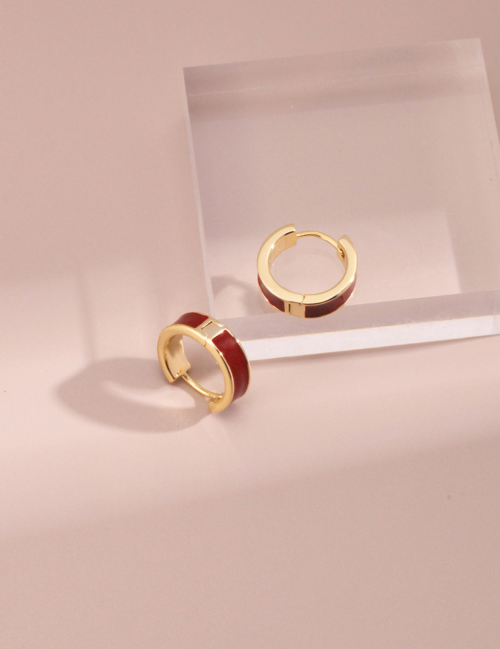Chinese Red Enamel Drop Earrings — 18K Gold Vermeil | SENLORE