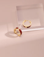 Chinese Red Enamel Drop Earrings — 18K Gold Vermeil | SENLORE