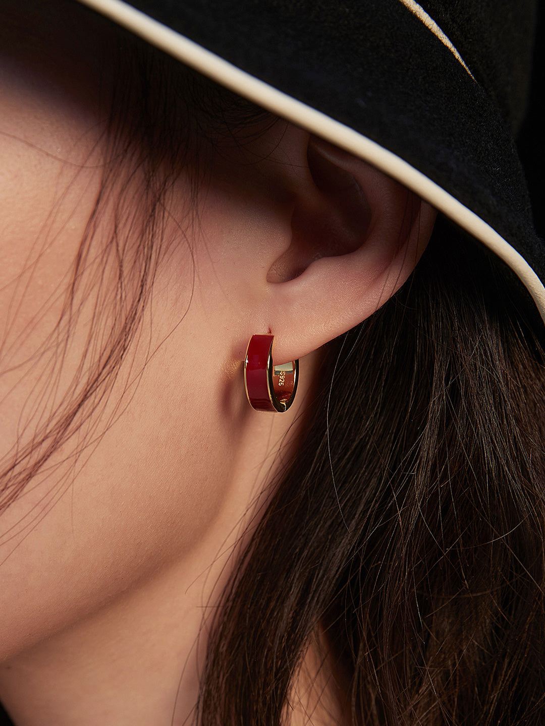 Chinese Red Enamel Drop Earrings — 18K Gold Vermeil | SENLORE