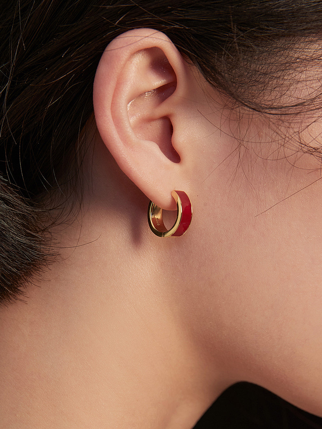 Chinese Red Enamel Drop Earrings — 18K Gold Vermeil | SENLORE