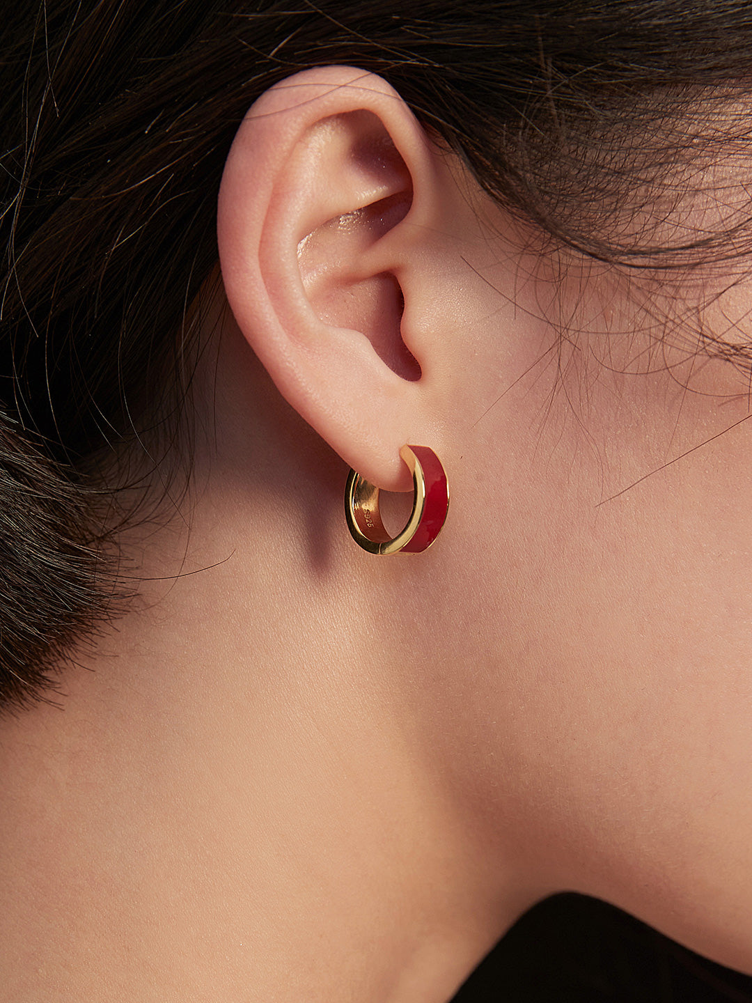 Chinese Red Enamel Drop Earrings — 18K Gold Vermeil | SENLORE