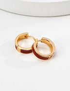 Chinese Red Enamel Drop Earrings — 18K Gold Vermeil | SENLORE