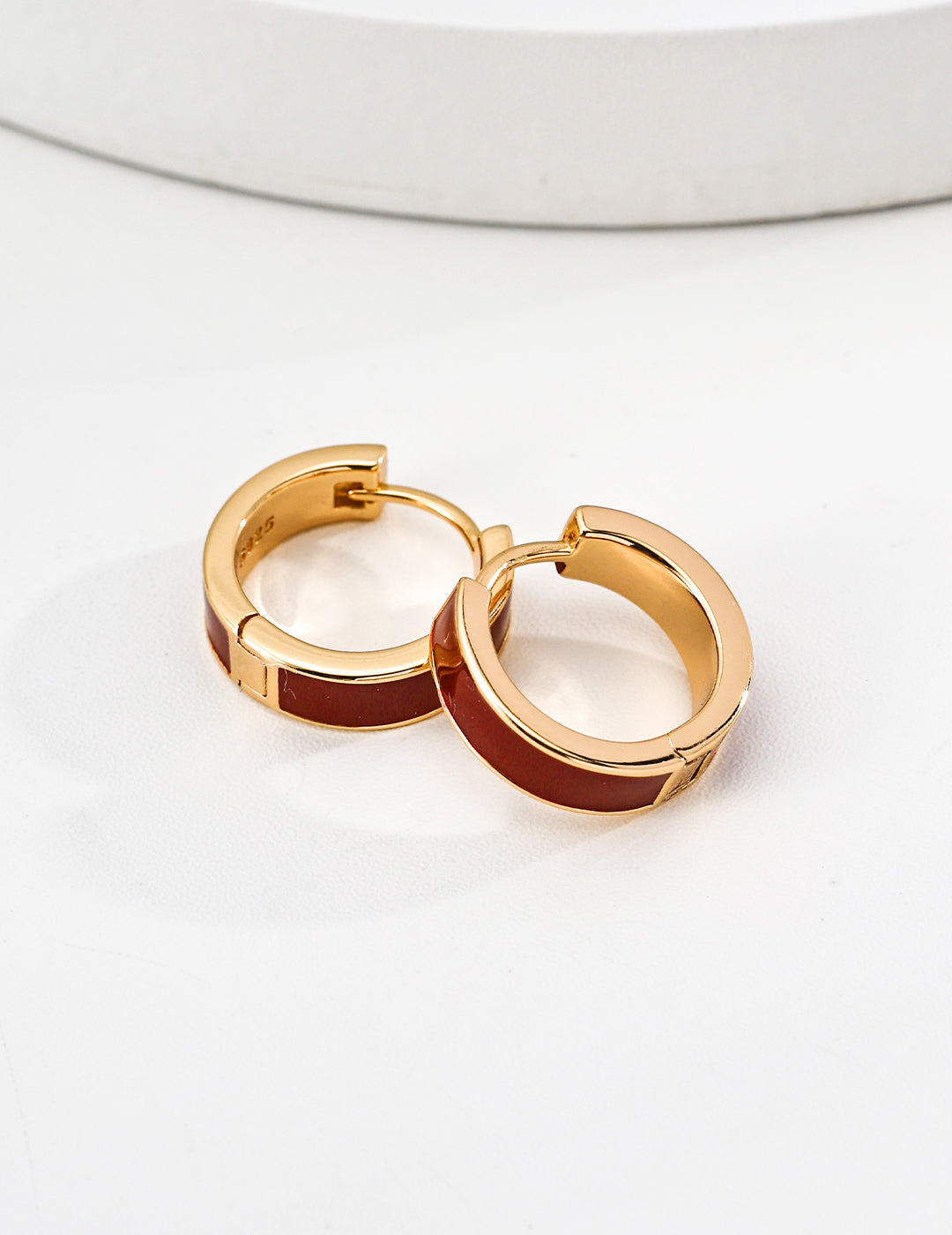 Chinese Red Enamel Drop Earrings — 18K Gold Vermeil | SENLORE