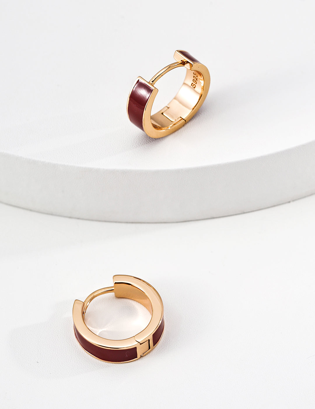 Chinese Red Enamel Drop Earrings — 18K Gold Vermeil | SENLORE