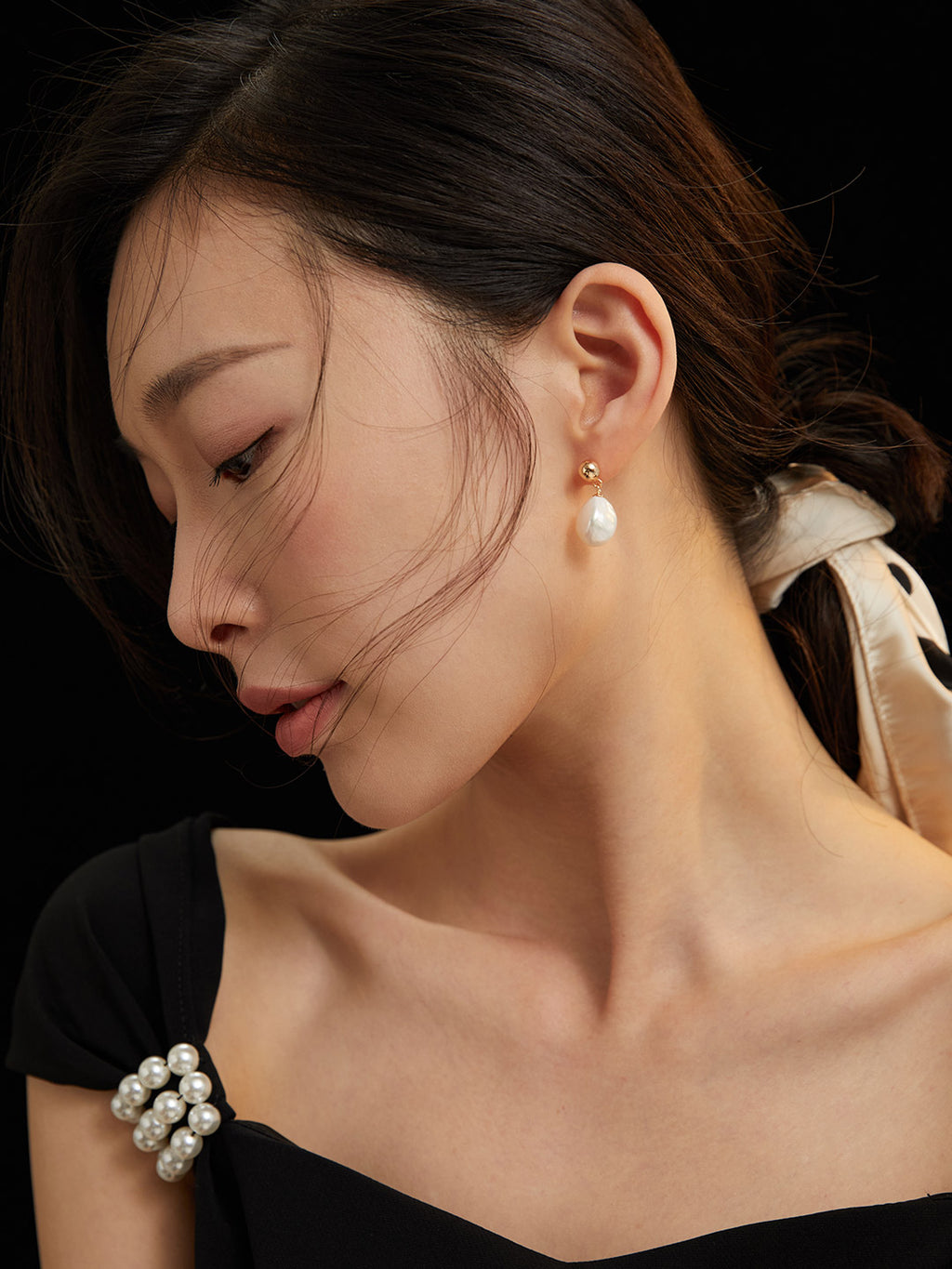 Irregular Pearl Earrings — Sterling Silver, 18K Gold Vermeil, natural freshwater pearl | SENLORE