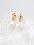Irregular Pearl Earrings — Sterling Silver, 18K Gold Vermeil, natural freshwater pearl | SENLORE