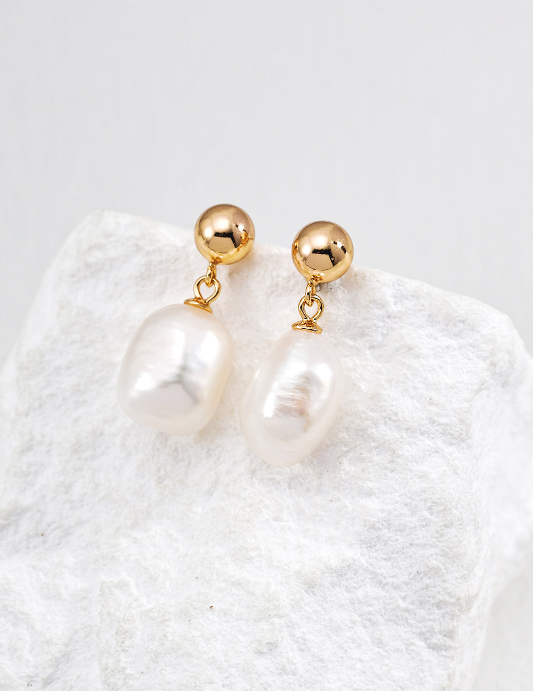 Irregular Pearl Earrings — Sterling Silver, 18K Gold Vermeil, natural freshwater pearl | SENLORE