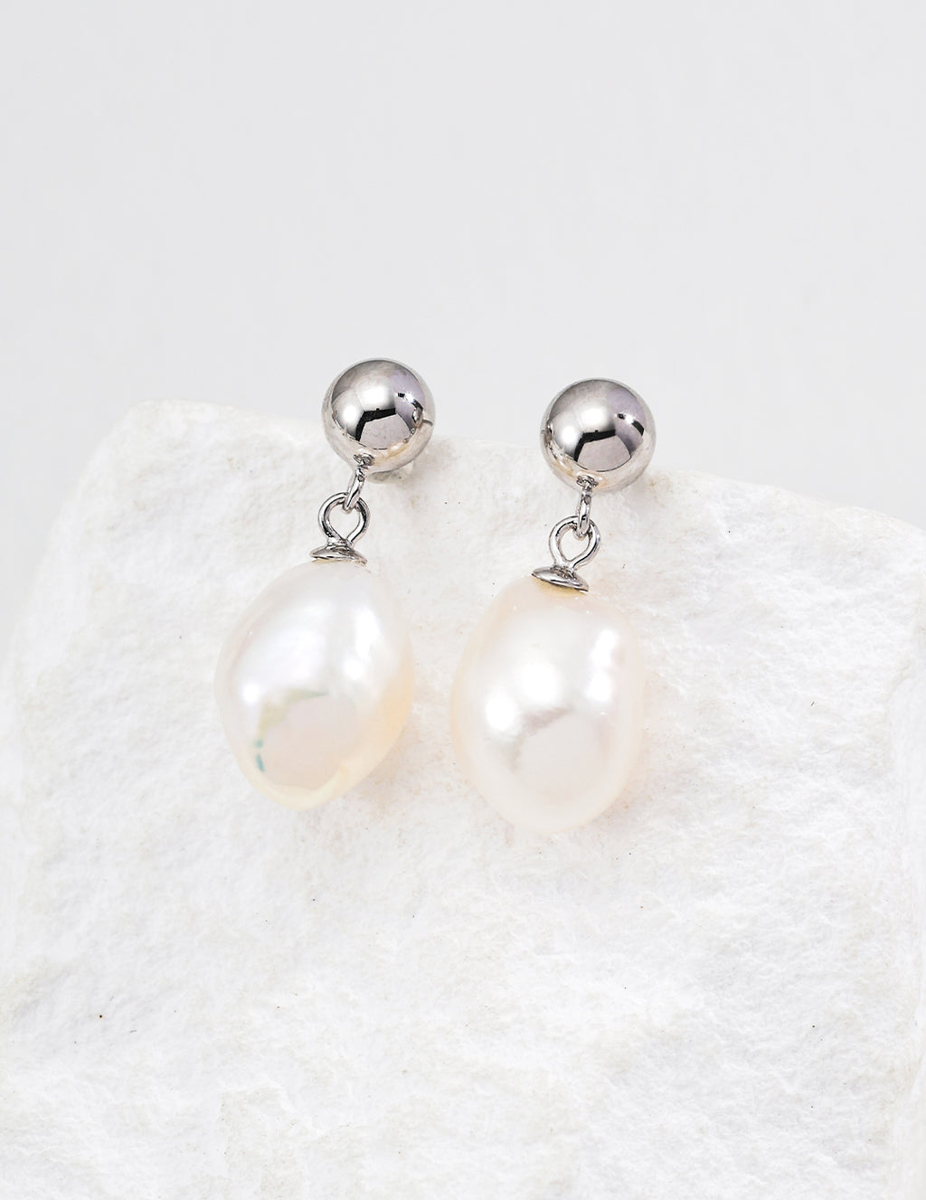 Irregular Pearl Earrings — Sterling Silver, 18K Gold Vermeil, natural freshwater pearl | SENLORE
