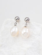 Irregular Pearl Earrings — Sterling Silver, 18K Gold Vermeil, natural freshwater pearl | SENLORE