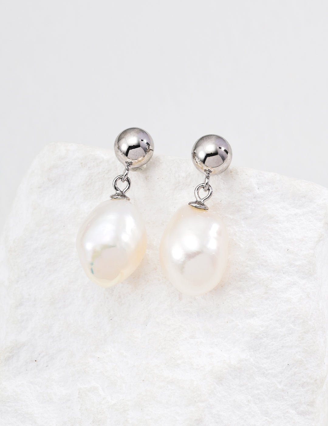 Irregular Pearl Earrings — Sterling Silver, 18K Gold Vermeil, natural freshwater pearl | SENLORE
