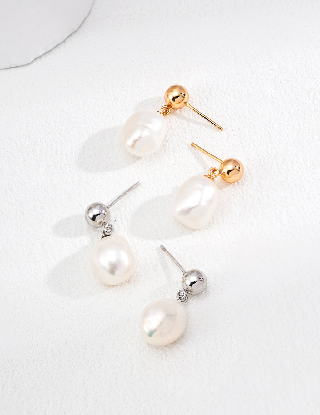 Irregular Pearl Earrings — Sterling Silver, 18K Gold Vermeil, natural freshwater pearl | SENLORE